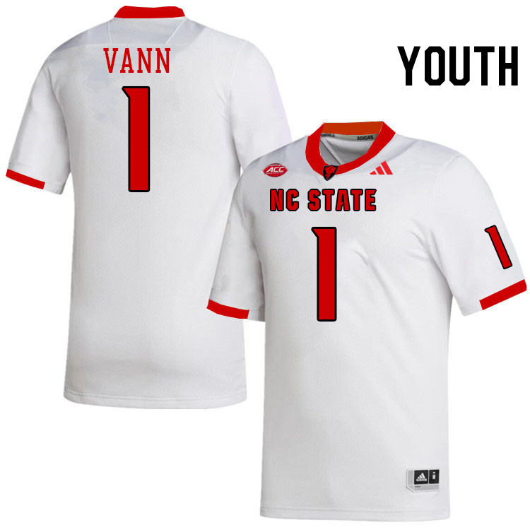 Youth #1 Davin Vann NC State Wolfpack College Football Jerseys Stitched-White